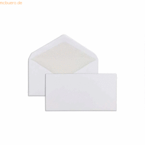 Blanke Briefumschläge 125x235mm 90g/qm gummiert VE=500 Stück weiß