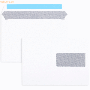 Blanke Briefumschläge C5 100g/qm haftklebend Fenster rechts VE=500 Stü