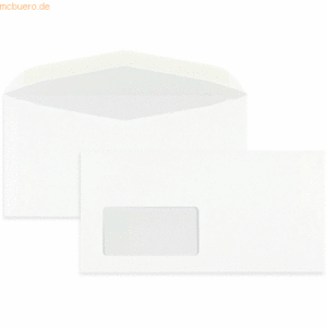 Blanke Kuvertierhüllen DIN C6/5 75g/qm gummiert Fenster VE=1000 Stück