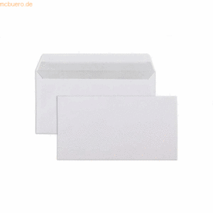 Blanke Briefumschläge 125x235mm 80g/qm haftklebend VE=1000 Stück weiß