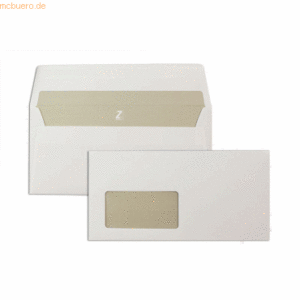 Blanke Briefumschläge DINlang 100g/qm haftklebend Fenster VE=250 Stück