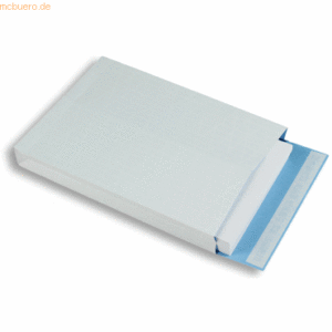 Blanke Faltentaschen 250x353x40mm B4 130g/qm HK VE=250 Stück weiß/blau