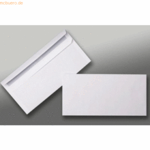 Blanke Briefumschläge DINlang 75g/qm selbstklebend VE=1000 Stück weiß