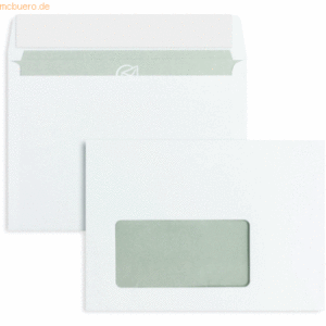 Blanke Briefumschläge C6 80g/qm haftklebend Fenster VE=1000 Stück weiß