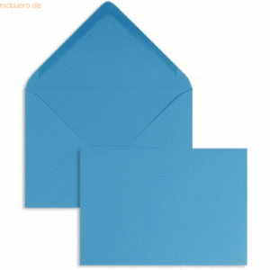 Blanke Briefumschläge 110x156mm 120g/qm gummiert VE=100 Stück azurblau