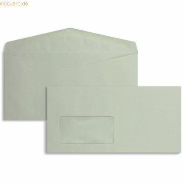 Blanke Briefumschläge DINlang 75g/qm gummiert Fenster VE=1000 Stück gr