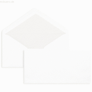 Blanke Briefumschläge DINlang 80g/qm gummiert VE=500 Stück weiß
