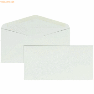 Blanke Briefumschläge DINlang 120g/qm gummiert VE=100 Stück schneeweiß