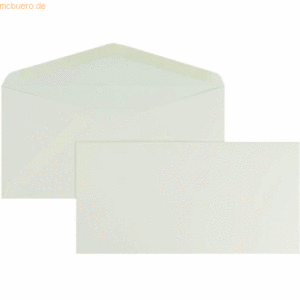Blanke Briefumschläge DINlang 120g/qm gummiert VE=100 Stück naturweiß