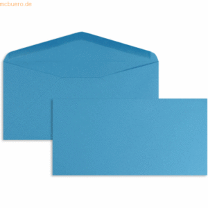 Blanke Briefumschläge DINlang 120g/qm gummiert VE=100 Stück azurblau