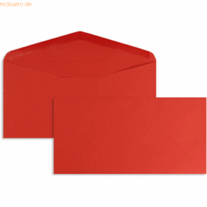Blanke Briefumschläge DINlang 120g/qm gummiert VE=100 Stück rubin