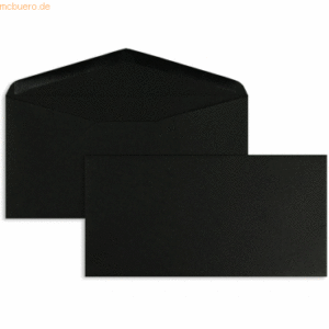 Blanke Briefumschläge DINlang 120g/qm gummiert VE=100 Stück schwarz