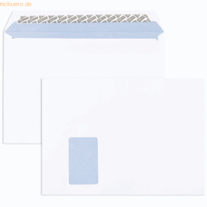 Blanke Briefumschläge C4 120g/qm haftklebend Fenster VE=250 Stück weiß