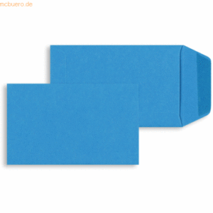Blanke Versandtaschen 65x105mm 120g/qm gummiert VE=100 Stück azurblau