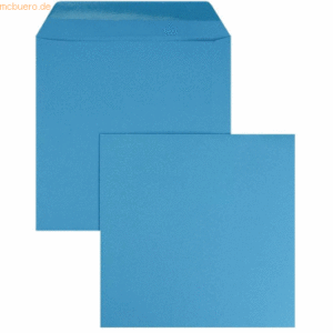 Blanke Briefumschläge 170x170mm 120g/qm gummiert VE=100 Stück azurblau