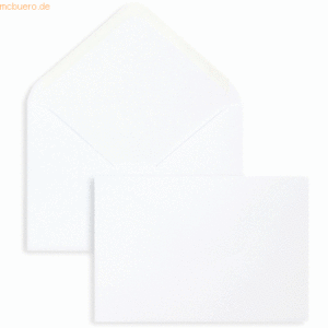 Blanke Briefumschläge 108x159mm 90g/qm gummiert VE=1000 Stück weiß