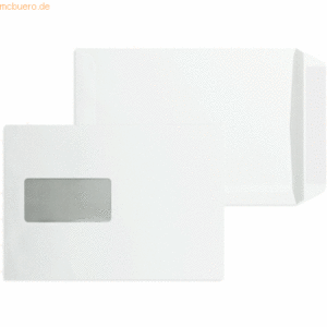 Blanke Versandtaschen C5 90g/qm gummiert Fenster VE=500 Stück weiß