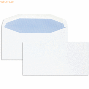 Blanke Kuvertierhüllen 121x235mm 90g/qm gummiert VE=1000 Stück weiß