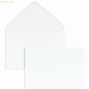 Blanke Briefumschläge 127x190mm 90g/qm gummiert VE=1000 Stück weiß