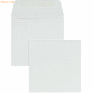 Blanke Briefumschläge 140x140mm 100g/qm haftklebend VE=100 Stück weiß