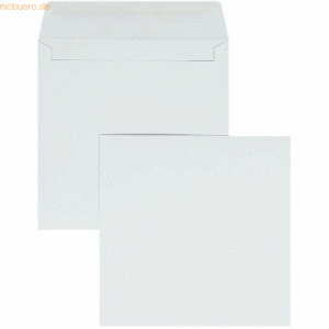 Blanke Briefumschläge 155x155mm 100g/qm gummiert VE=100 Stück weiß