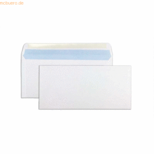 Blanke Briefumschläge 152x315mm 100g/qm gummiert VE=250 Stück weiß