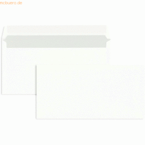 Blanke Briefumschläge DINlang 80g/qm haftklebend VE=1000 Stück weiß