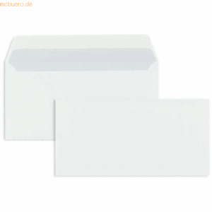 Blanke Briefumschläge DINlang 90g/qm haftklebend VE=100 Stück weiß
