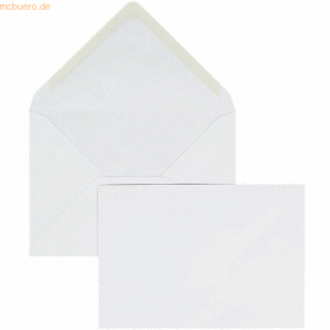 Blanke Briefumschläge 133x184mm 100g/qm gummiert VE=100 Stück weiß