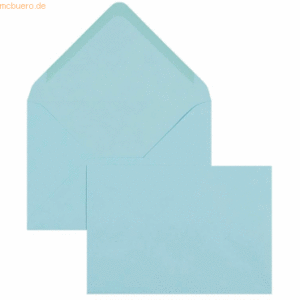 Blanke Briefumschläge 133x184mm 100g/qm gummiert VE=100 Stück hellblau