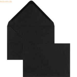 Blanke Briefumschläge 133x184mm 100g/qm gummiert VE=100 Stück schwarz