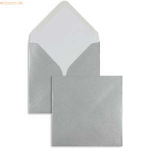 Blanke Briefumschläge 155x155mm 100g/qm gummiert VE=100 Stück silber