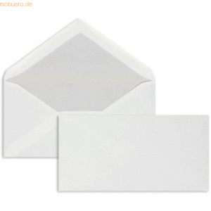 Blanke Briefumschläge 100x200mm 70g/qm gummiert VE=1000 Stück weiß