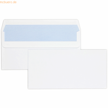 Blanke Briefumschläge DINlang 100g/qm selbstklebend VE=500 Stück weiß