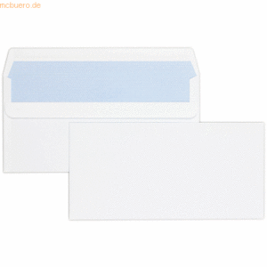 Blanke Briefumschläge DINlang 110g/qm selbstklebend VE=500 Stück weiß