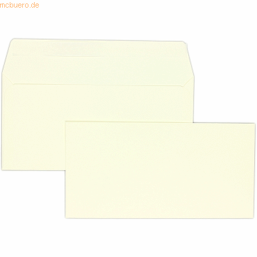 Blanke Briefumschläge DINlang 120g/qm haftklebend VE=500 Stück vanille