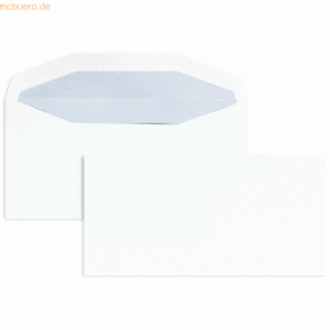 Blanke Kuvertierhüllen DIN C6/5 90g/qm gummiert VE=1000 Stück weiß