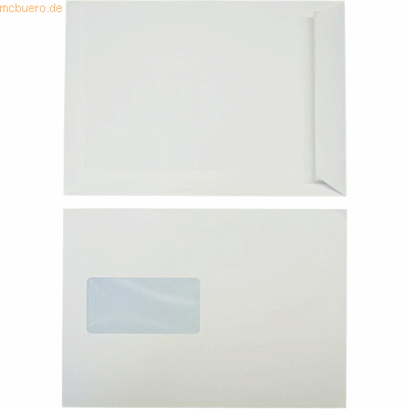 Blanke Versandtaschen C5 100g/qm haftklebend Fenster VE=500 Stück weiß