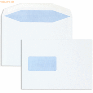 Blanke Kuvertierhüllen C5 90g/qm gummiert Fenster VE=500 Stück weiß