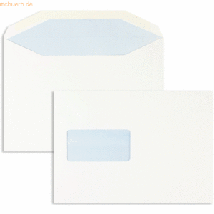 Blanke Kuvertierhüllen C5 100g/qm gummiert Fenster VE=500 Stück weiß