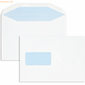 Blanke Kuvertierhüllen C5 115g/qm gummiert Fenster VE=500 Stück weiß