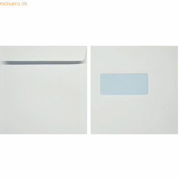 Blanke Briefumschläge 165x165mm 100g/qm gummiert Sonderfenster VE=500
