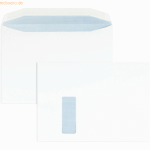 Blanke Kuvertierhüllen C4 120g/qm gummiert Sonderfenster VE=250 Stück