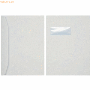Blanke Kuvertierhüllen 240x330mm 100g/qm gummiert Sonderfenster VE=250