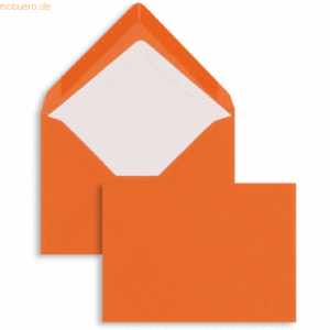 Blanke Briefumschläge 135x192mm 100g/qm gummiert VE=100 Stück orange