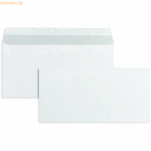 Blanke Briefumschläge 105x213mm 60g/qm gummiert VE=1250 Stück weiß