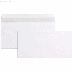 Blanke Briefumschläge 105x213mm 75g/qm gummiert VE=1000 Stück weiß