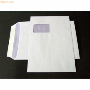 Blanke Versandtaschen C4 90g/qm haftklebend Fenster VE=250 Stück weiß