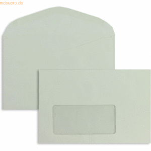 Blanke Briefumschläge C6 75g/qm gummiert Fenster VE=1000 Stück grau