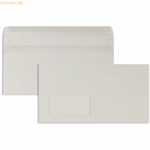 Blanke Briefumschläge 125x235mm 75g/qm selbstklebend Pergamin-Fenster